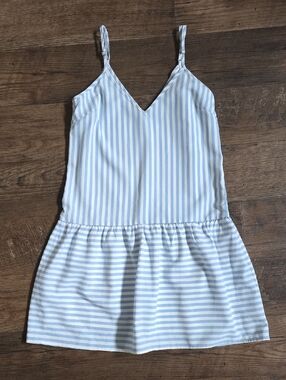 SugarLips • Light Blue & White Striped Spaghetti Strap Mini Dress